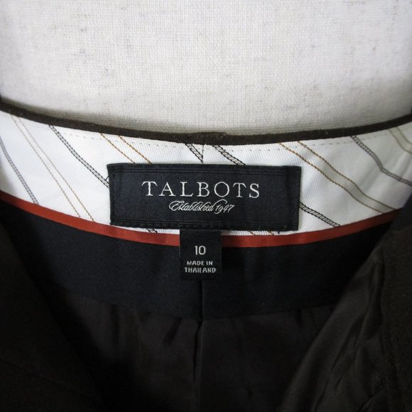 SOLDTalbots Solid Dark Brown Wool Pant Suit 10 Formal Career - Picture 7 of 11